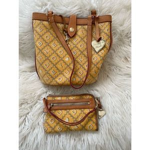 Dooney Bourke Vintage Crossword Vachet Bag and Wallet